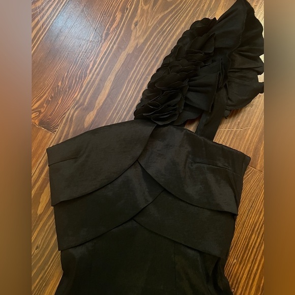 SNAP One Shoulder Black Coctail Dress NWT Stretchy - Picture 6 of 10